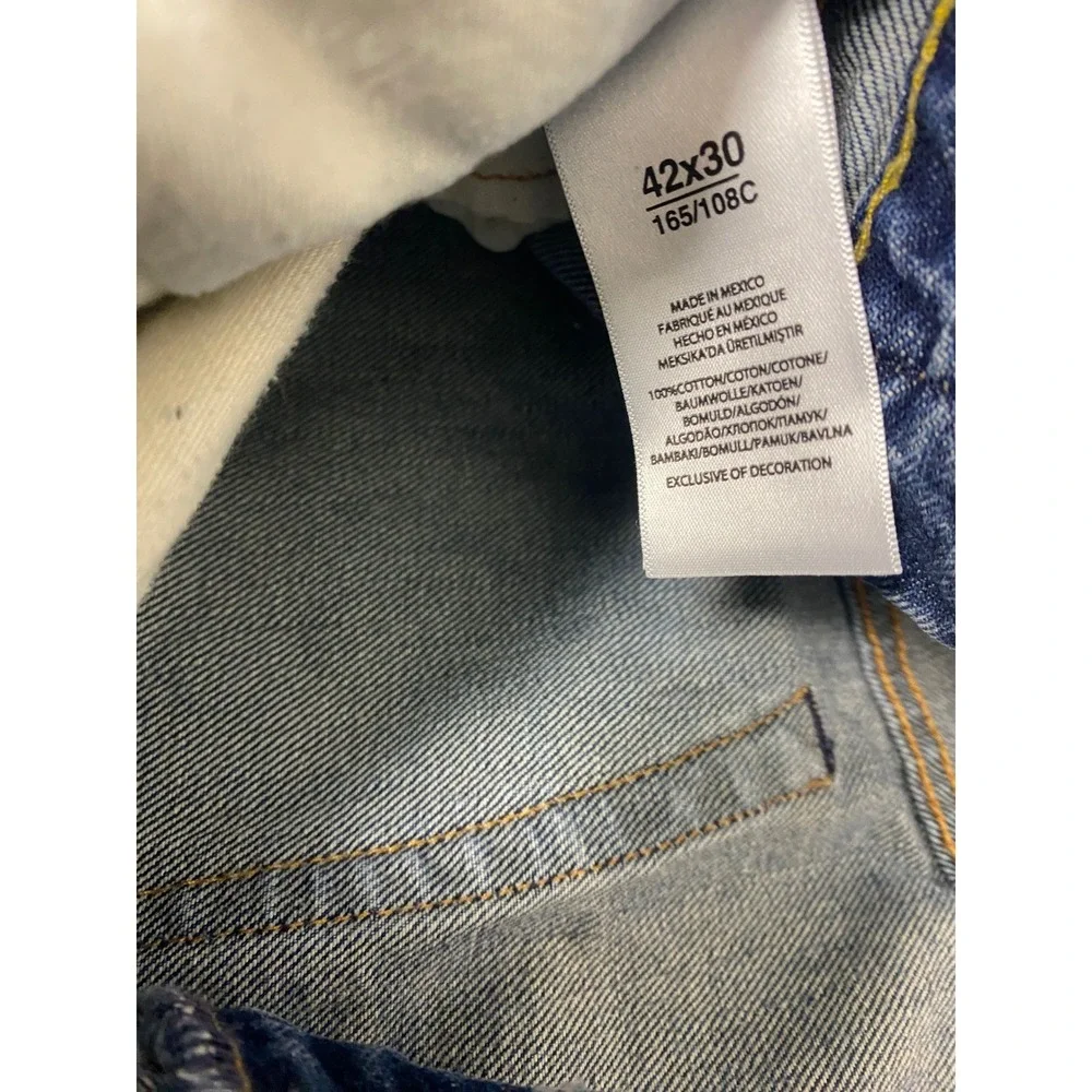 Polo‎ Ralph Lauren Men's Jeans 42x30 Blue Denim Straight Leg Made in Mexico